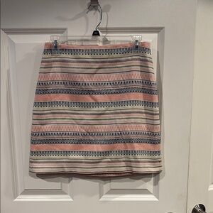 Ann Taylor LOFT women’s multicolor chevron back zip grosgrain skirt - NWT 4P